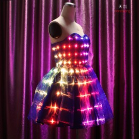 Full color led star dress for girl dance